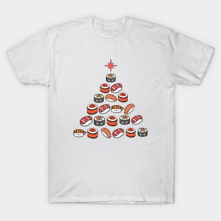 Sushi Christmas Tree Cute Kawaii Sushi Xmas Tree T-Shirt